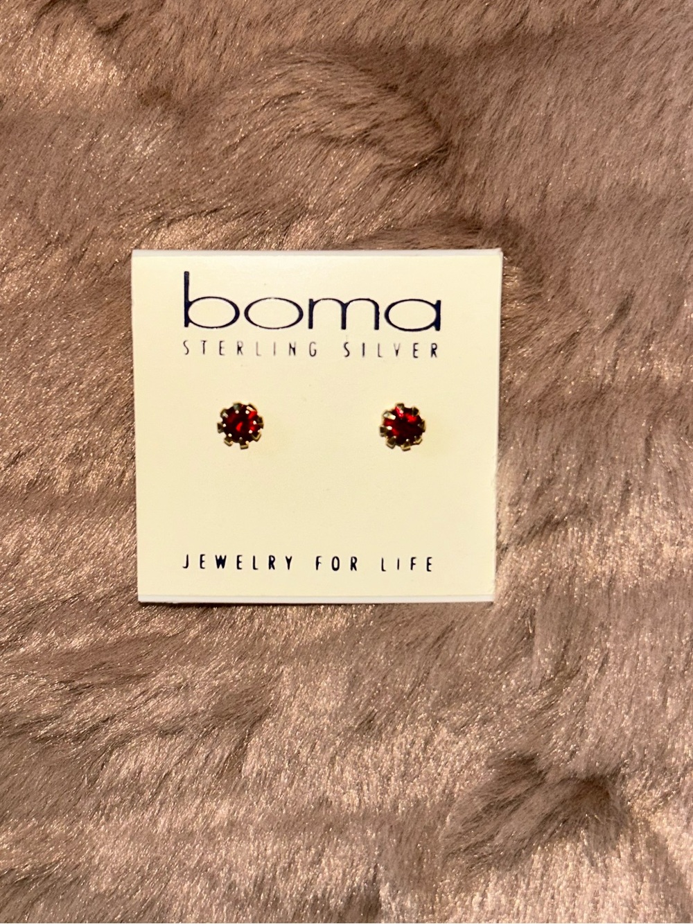 Women’s Sterling Silver Red Ruby Stud Earrings